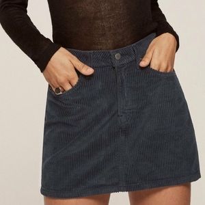 Reformation Petite Abbey Skirt In Indigo Wash (4)
